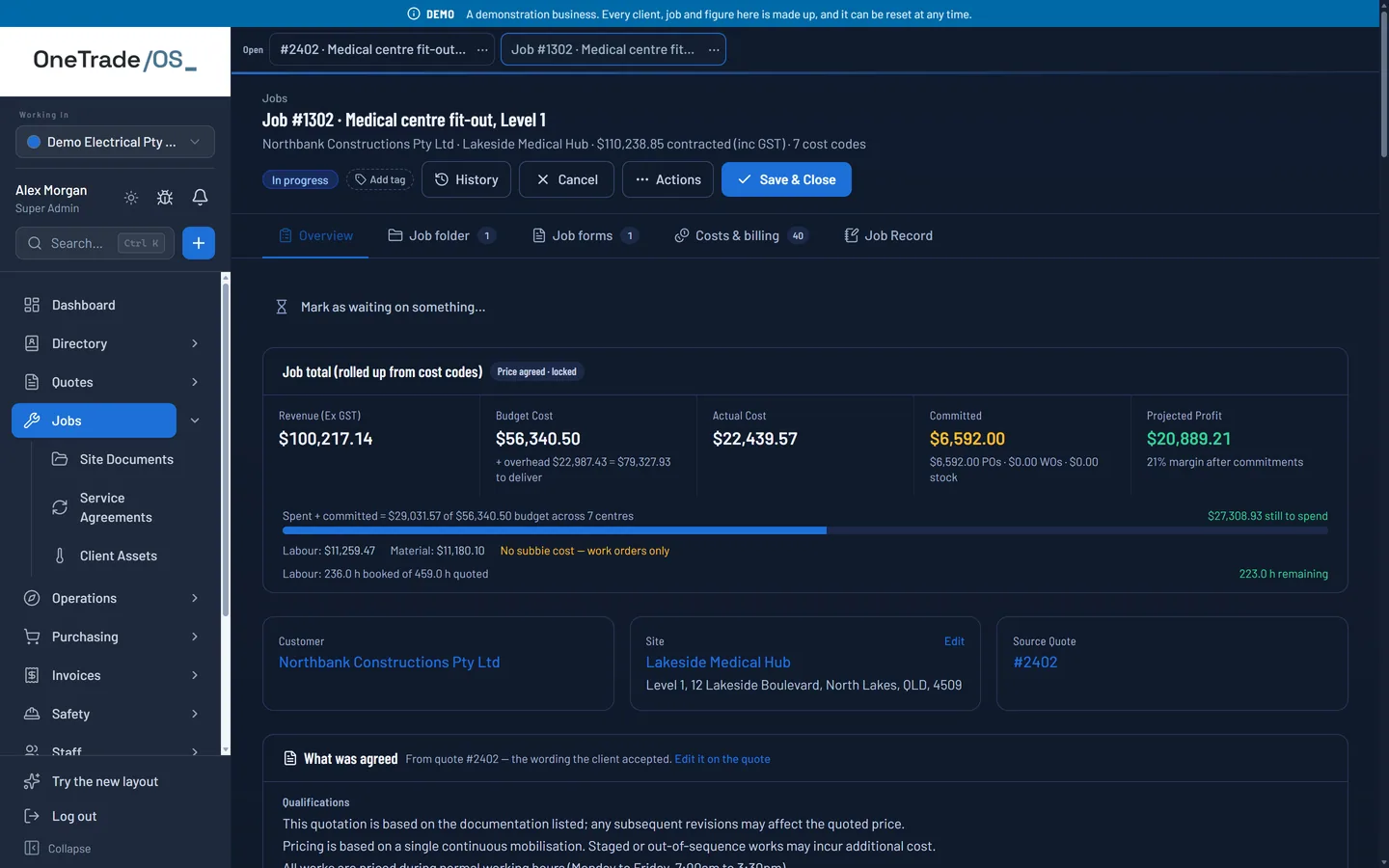 OneTrade OS — Job #1302 — Overview