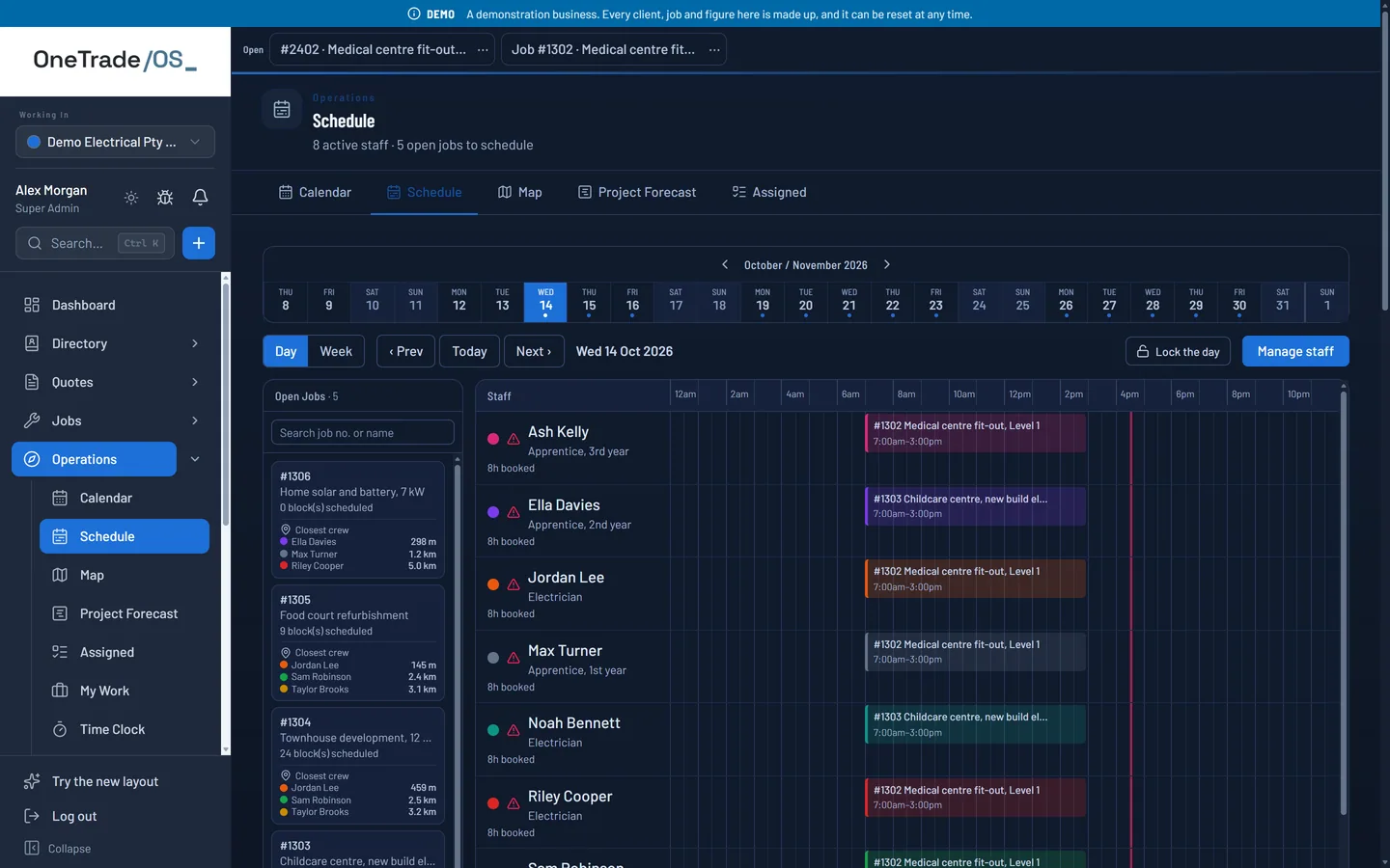 OneTrade OS — Schedule