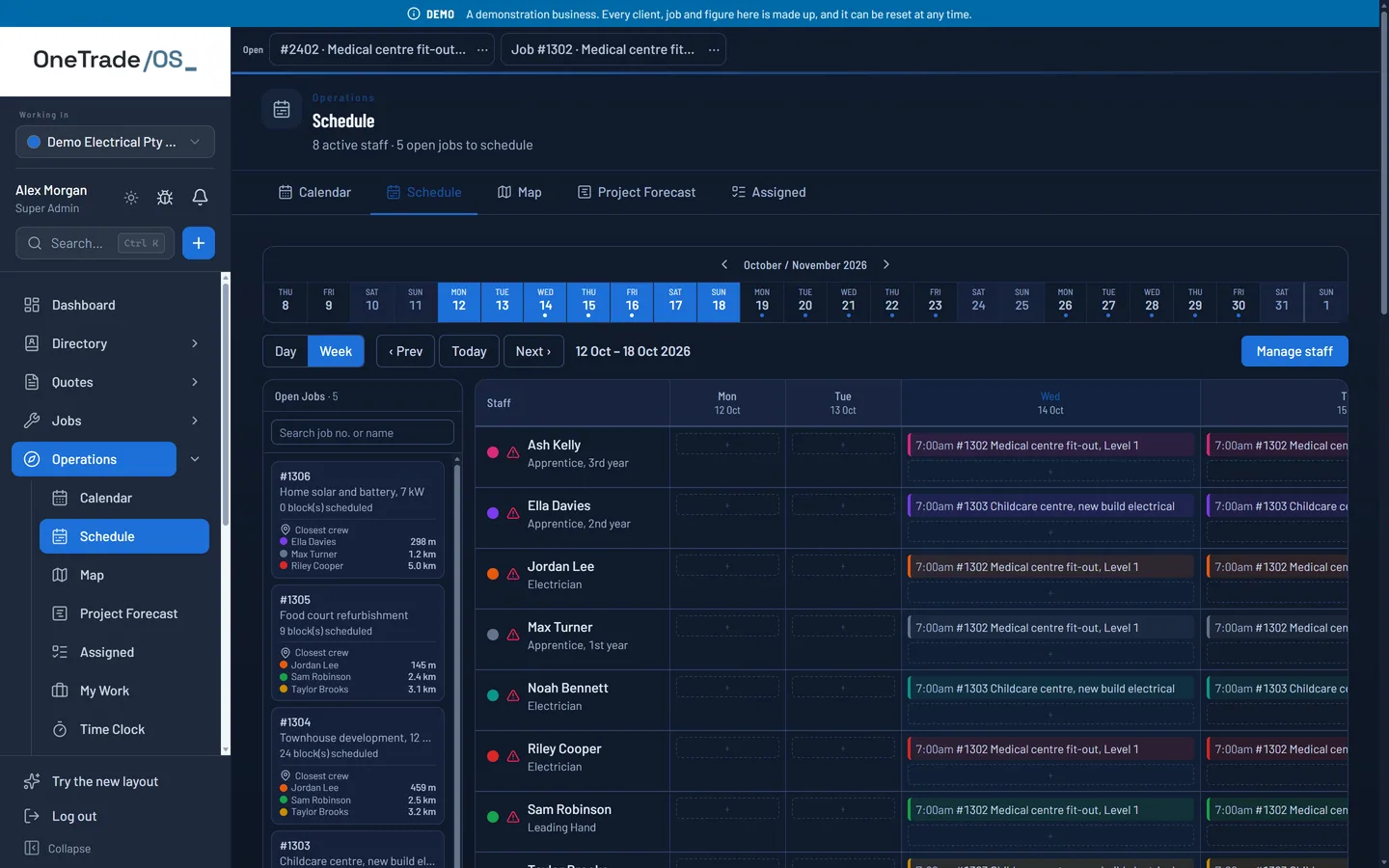 OneTrade OS — Schedule — Week
